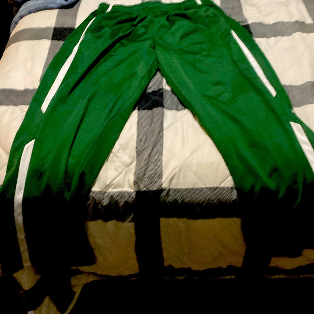 Green Nike pants with white strips size XL